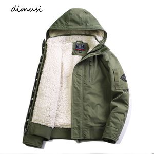 Men's Jackets DIMUSI Winter Bomber Jacket Casual Male Outwear Fleece Warm Hooded Coats Fashion Retro Military Man Brand Clothing 221129