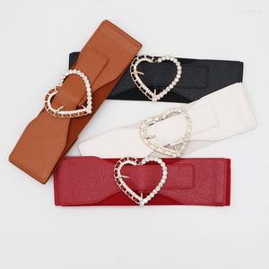 Bälten Kvinnors breda bälte hjärtformade dekorativa bälte korsett mångsidiga smala passformar elastiska