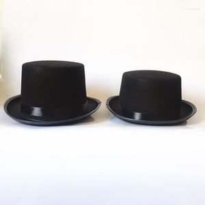 Berretti Magici Cappelli Fedora Neri Costumi per bambini Oggetti di scena alti e piatti per uomini e donne