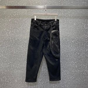 Jeans 20ss Owen Seak Men Oil Wax Denim Classic Gothic Men's Coated Straight Hip Hop Cargo Autumn Women Solid Pants Size XL