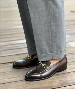 Horsebit-Schnalle-Loafer, modische Herren-Hochzeitskleid-Schuhe, britischer Stil, fahrende Boote, echtes Leder, Herren-Wohnungen