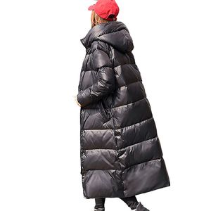 Piumino da donna Parka 90 Giacca da anatra bianca Cappotto lungo invernale spesso per Parka con cappuccio Abiti femminili caldi Impermeabile 221128