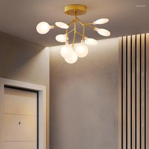 천장 조명 현대 LED 크리에이티브 트리 브랜치 샹들리에 실내 조명 거실 조명기구 침실 램프