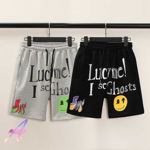 Męskie szorty Summer Terry Shorts Wysokiej jakości dzieciak patrz duchy Graffiti Print Shorts Overize Męskie kobiety swobodne spodnie T221129