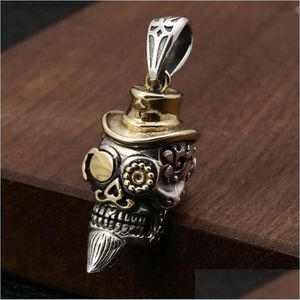 Pendant Necklaces Neogothic Beard Skl Necklace Formen Punk Hip Hop Jewelry Gift Drop Delivery Necklaces Pendants Dhgarden Dhkeo