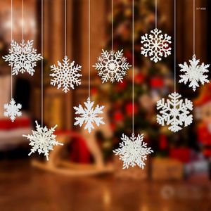Decorações de Natal Glitter Snowflake Ornamentos pendurados Festival de pingente de jardim de jardim de casas de casa