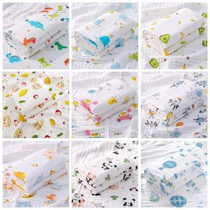 아기 swaddling swaddle blankets 신생아 거즈면 랩 유아 여름 목욕 타월 6 층 침대 시트 유모차 커버 퀼트 교환 패드 커버 유아 로브 BC183