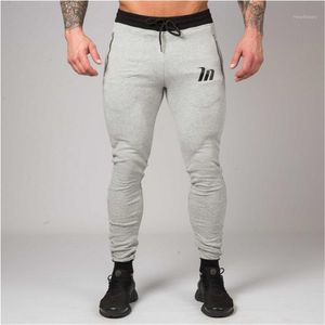 Calça masculina masculino de alta calça de exercício de fitness de alta cintura com zíper de algodão de algodão da cintura baixa moda casual sportswear