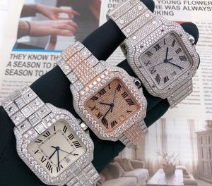 Lüks Saatler Erkek Saat Tasarımcısı Saatler Yüksek Kaliteli Hareket Saatleri Erkekler Moissanite Saat Izgar Out Saat Diamond Watch Montre Otomatik Mekanik Saat 040