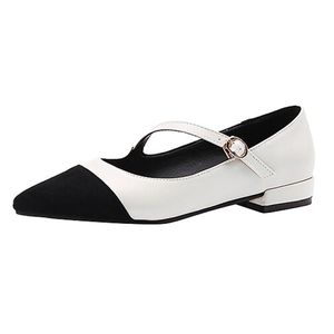 Designer-Schuhe, luxuriöse Damen-Ballerinas, eckige Zehen, niedrige Absätze, Wärmeschuhe, weich, natürlich, echtes Leder, Komfort, Mode, Frühling/Herbst, Nude-Schuhe, gemischte Farben, YGN020-18185-7