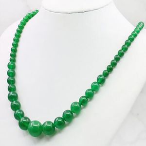 Vacker 6-14mm Green Jades smycken halsband kvinnor 18 
