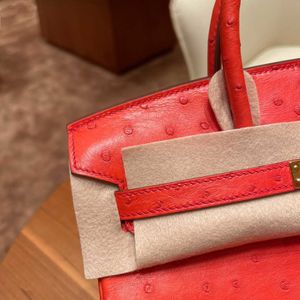 Designer Bags Hem Handbags Women Cluth Fashion Home Full Manual Sewing South African Ostrich Leather Luxury Handbag Togo Pu Zkyg Mess Bird