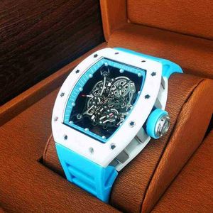 Zegarki Superclone Projektant luksusowych męskich zegarków mechanicznych Richa Milles Przezroczysty męski z automatyczną wydrążoną lufą