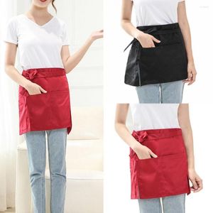 Aprons Multicolor Unisex Solid Color Anti-oil Short Half Waist Apron Restaurant Server Waiter Bar Pub Kitchen El