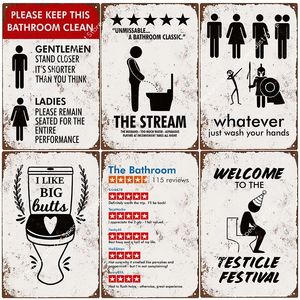 Toilet Safety Sign Vintage Funny Metal Painting WC Lavatory Toilettes Wall Art Bathroom Restroom Toilet Decoration 20cmx30cm Woo