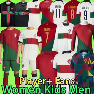 Xxxl xl voetbal jerseys Portugal Men Set Kids Kit Women Fans Player versie Bernardo Joao Felix Pepe Portugieser voetbalshirt Portugees lange mouw