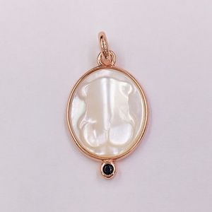 Rose Vermeil Silver Came Pendant Necklace with Mother-Of-Paerl and Spainel 712324510 Andy Jewel