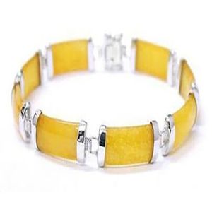 NEW fashion Jewellery Nice yellow chain Link Bracelet 7.5" AAA jade