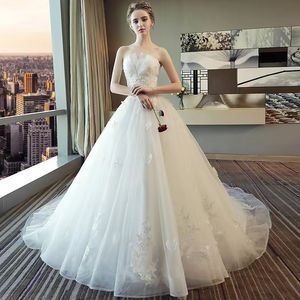 Modest beach Boho A Line wedding Dresses 2023 Lace off shoulder beaded Country Long Tulle plus size Bridal Gowns robes de mariee