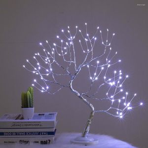 Nachtlichter LED Lichterkette Weihnachten Mini Baum Kupferdraht Girlande Tischlampe für Kinder Schlafzimmer Bar Dekor
