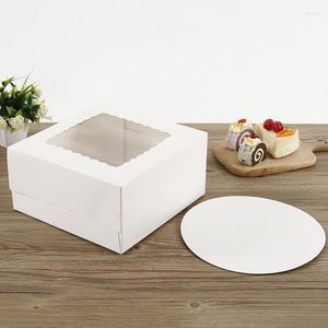 Gift Wrap Wholesale Dessert Packaging Boxes With Clear Window Macaron Trays Food Retro Baking Cookies Box Cases