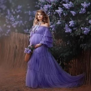Фиолетовое платье для беременных с плечевых платьев для выпускного вечера.