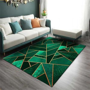 Carpets Luxury Geometric Green Capet For Living Room Nordic Style Large Area Rug Bedroom Coffee Table Carpet Dining