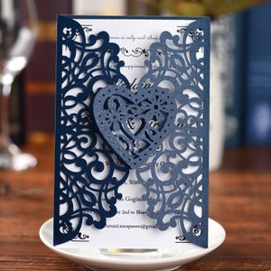 Cards de convites de casamento a laser de papel de corte de papel convites de luxo