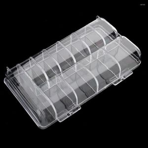 Nail Art Decorations Clear Acrylic Plastic Beads Tips Case Rhinestone Jewellery Container Empty Compartments False Fake Storage Box
