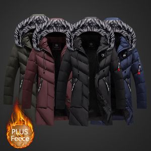 Mens Down Parkas Warm Thickened Cotton Multipocket Hooded Wool Parka Casual Coat Windbreaker Fashion Winter Jacket Fur 221129