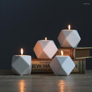 Titulares de vela DeLuxe Natural Castlestick Titular Decorative Tea Light Ceramics Bandey