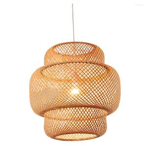 Pendellampor bambu handgjorda v￤vning konst ljuskronor restaurang lykta sovrum te rum fritid dekoration lampan
