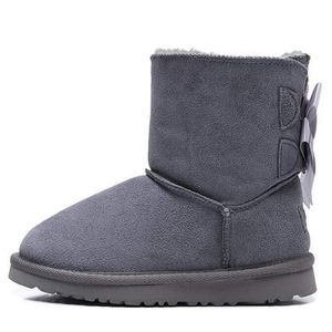 Vinter snöstövlar unisex bow boot designer varma julklappar klassiska bowknot skor för barn svartrosa online