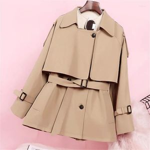 Women's Trench Coats Spring Windbreaker Jacket Women British Style Fashion Waist Casual Coat Womens Elegant Long Large Size Overcoat