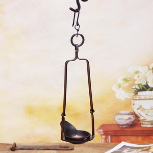 Ljusstake Retro Holder Archaize Lampstand Style Old Aged Finish Cast Iron Candlestick