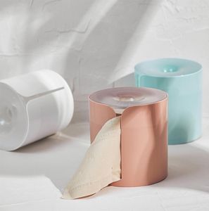 Kreative wasserdichte zylindrische Toilettenpapierhalter Haushalt Wohnzimmer Badezimmer Wallmountte Plastikpapierbox 4 Farben 218932414