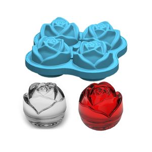 Icecream Tools 4バラの花の氷格子シリカゲル金型カクテルミキシングアイスキューブ金型6roses Icecube