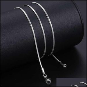 Chains Chains Snake Herringbone Chain Stainless Steel Necklace For Men Boy 3/5/6Mm Sier Color 1820Inch Jewelry Fashion Acces Dhgarden Dhwr2