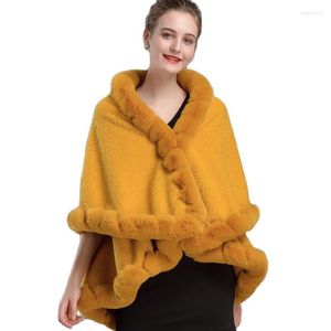 Women's Fur 1008＃ファッションヨーロッパとアメリカの肥厚レックスカラーショール女性冬のマント