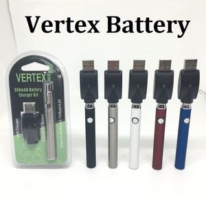 Vertex LO Variable Tension Tension Battery Chargeur Kit 350mAh CO2 Huile ￩paisse VV Pr￩chauffeur Bude tactile Vape 510 Fil