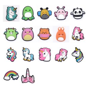 Fast ship dog squish mallow Kawaii unicorn Shoe Charms Cartoon Princess Shoes Decoration For Kids Croc Pins Accessories Party Gift garden shoes charm