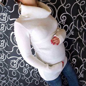 Kvinnors tröjor Nya mode Autumn Winter Sweater Long Sleeves Spet gravid kvinna Tröja Solid Woven Wild Warm Slim Casual Tops J220915