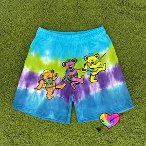 Shorts masculinos 2021 Tie Dye Dancing Bears Shorts Homens Mulheres Alta Qualidade Espuma Impressão Shorts Multicolor Calças Cordão Ligeiramente Solto T221129 T221129