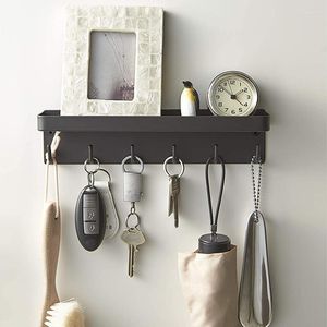 Hooks Door Back Key Hook Rack Storage Magnetic Hole-Free Living Room Bathroom Self-Adhesive Hanging Carbon Steel