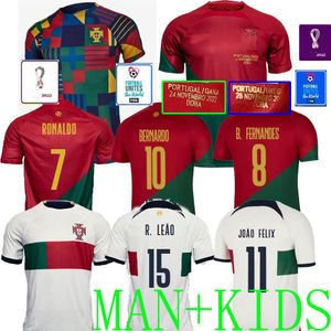 2022 Soccer jerseys Portugal Bruno Fernandes Diogo J Wereldbeker Portuguesa Uruguay Joao Felix voetbalshirt Pre Match Special Bernardo Dohana Ghana Kids Kit