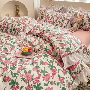 Постилочные наборы роскошные супер мягкие принцессы цветы клетчатые клетки для одиночной королевы короля короля оболочки стеганые одеяло одеяло наклоны с двусмысленной кроватью 221129
