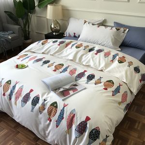 Set di biancheria da letto Set per la casa in stile giapponese Copripiumino Lenzuolo piatto Biancheria da letto Federa Trapunta per cartoni animati Set trapunta Biancheria da letto morbida 221129