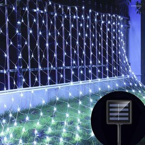 Strings Solar Power Net LED String Lights Waterproof 8Modes 1.1x1.1m 2X3M Curtain Fairy Lamp For Wedding Party Festival Christmas Decor