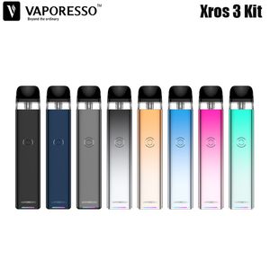 Vaporesso Xros 3 Kit 1000mAh Batterie 2ml Top Füllpodpatrone 0,6OHM Mesh Spule Elektronische Zigarette MTL Vape Kit Authentisch