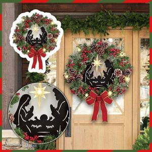 Decorative Flowers Watermelon Wreath Christmas Flower Lighted Scene Outdoor Door Decorations Valentine S Day